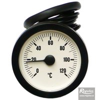 Picture: 0-120°C Thermometer, 1m capillary, d=57.5 mm, white dial