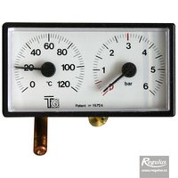 Picture: Thermomanometer, 0-120°C, 6 bar, 1m capillary, 42x78 mm