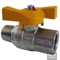 Picture: Straight ball valve for gas, butterfly, 1" MF