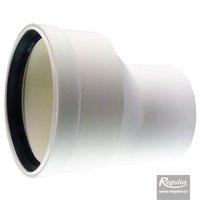 Picture: 80 to 100 mm Eccentric Flue Adapter, M/F, PP, horizontal