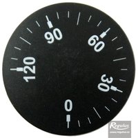 Picture: Convex knob, black, 0-120°C