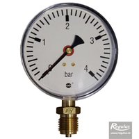 Picture: Pressure gauge, 4 bar, d=100mm, G1/2", bottom conn.