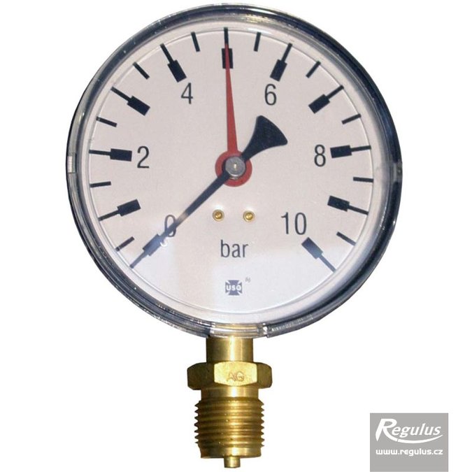 Photo: Pressure gauge, 10 bar, d=100mm, G1/2",  bottom connection