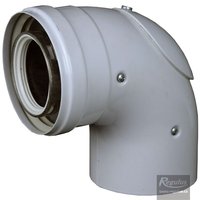 Picture: 60/100 mm 90° Elbow, inspection door, Fe/Al, M-F