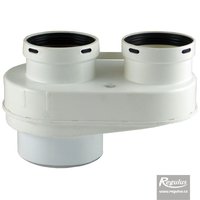Picture: 80 mm Twin Flue Adapter, 60/100, sleeve, Ryton, PP