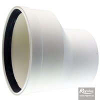Picture: 100 to 125 mm Eccentric Flue Adapter, M/F, PP, horizontal