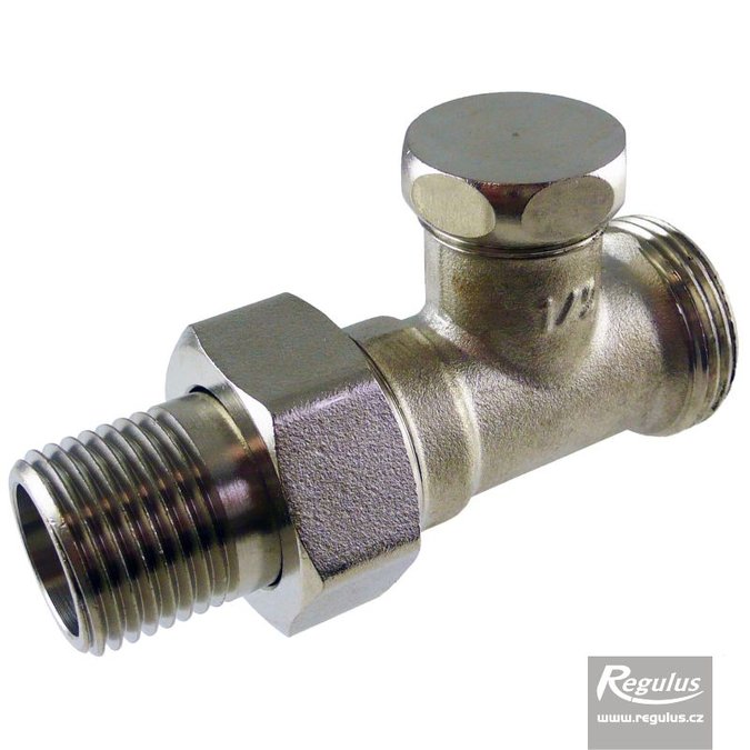 Lockshield Valve, straight, 1/2" Eurocone Regulus