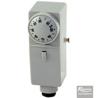Picture: Encased adjustable contact thermostat, 10-90°C, heat conducting paste incl.