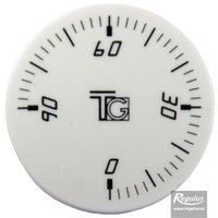 Picture: Convex knob, white, 0-90°C