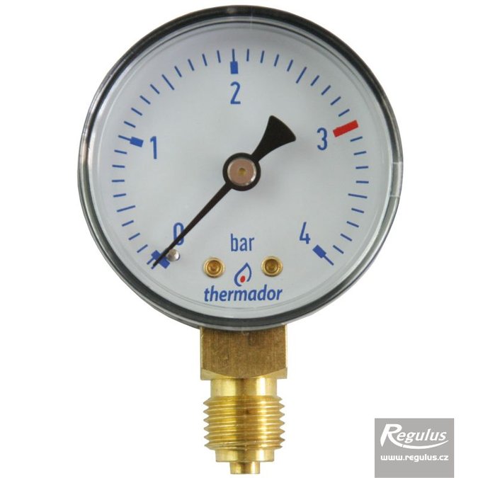 Photo: Pressure gauge, 4 bar, d=50mm, G 1/4", bottom conn.