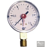 Picture: Pressure gauge, 2.5 bar, d=63mm, G 1/4", bottom conn.