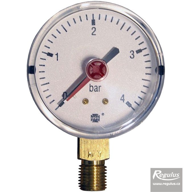 Photo: Pressure gauge, 4 bar, d=63mm, G 1/4", bottom conn.
