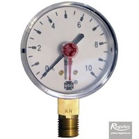 Picture: Pressure gauge, 10 bar, d=63mm, G 1/4", bottom conn.